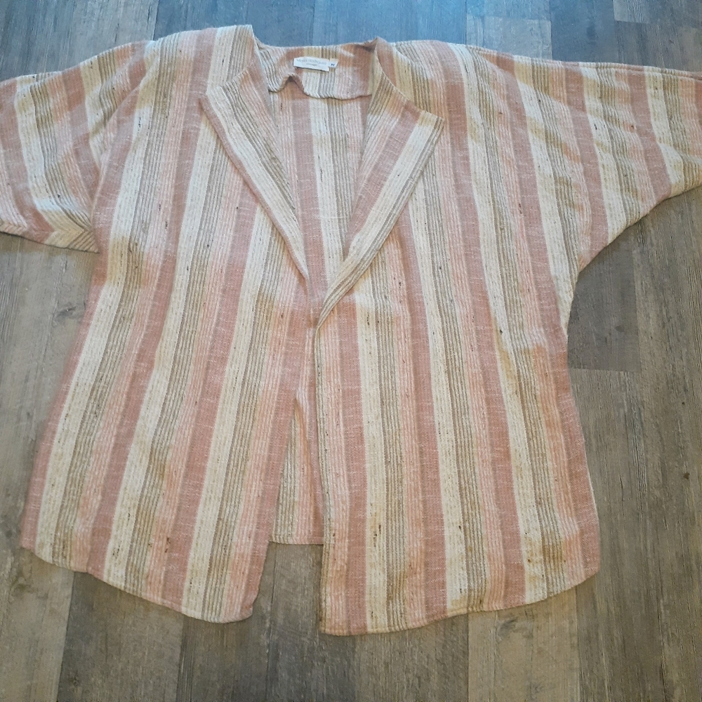Vintage Maria Rodriguez Chicago Boho Kimono Dusty Rose Strip Sz Med